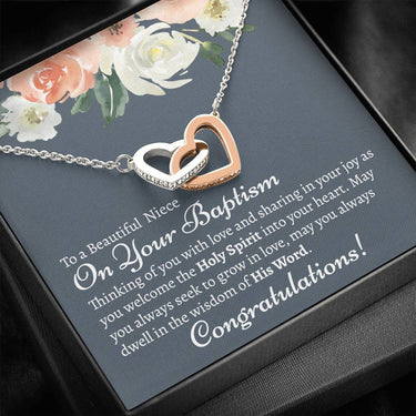 Baptism Niece Interlocking Hearts Necklace - Love You This Much